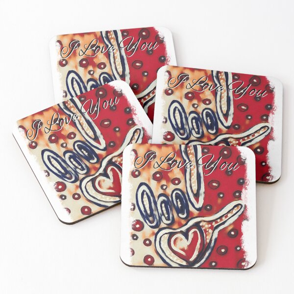 Item preview, ASL I Love You Contemporary in Red designed and sold by EloiseArt.