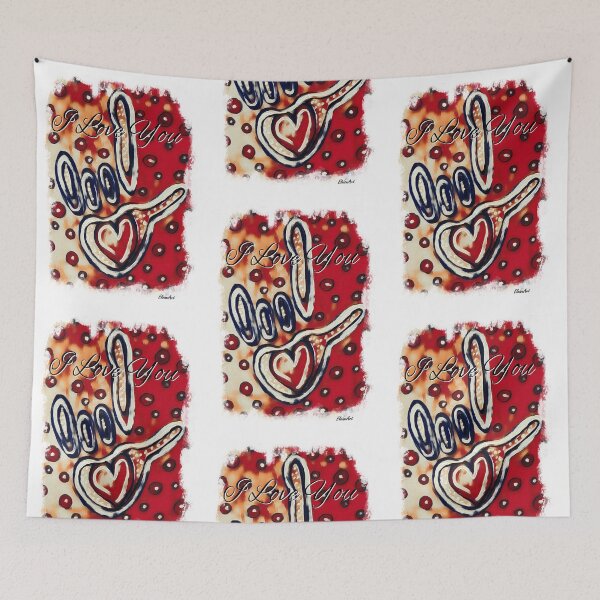 Item preview, ASL I Love You Contemporary in Red designed and sold by EloiseArt.