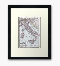 Vintage Map of Italy (1905) Framed Print