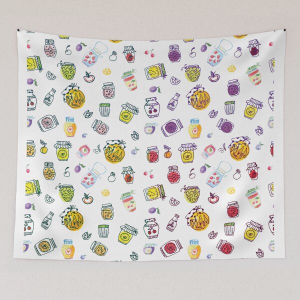Item preview, Watercolor Jam Jars with mix fruits Pattern designed and sold by Creative Dots.