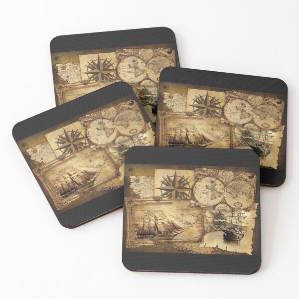 Item preview, Compass, old map and ship. designed and sold by Mauro Emmanuel Gonzalez.