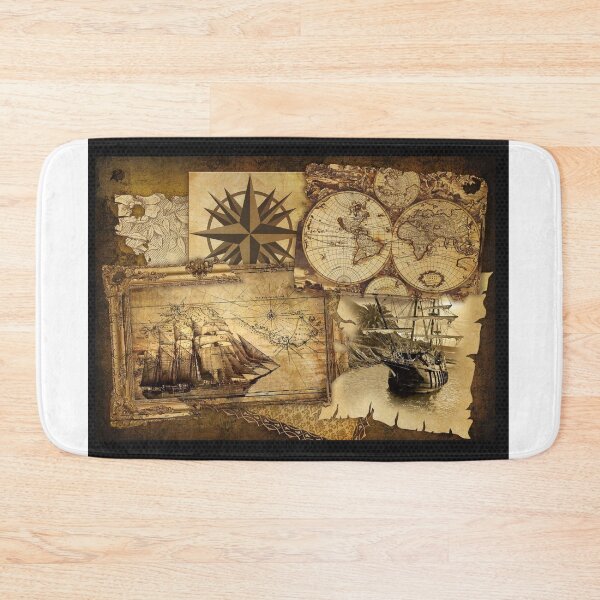 Item preview, Compass, old map and ship. designed and sold by Mauro Emmanuel Gonzalez.