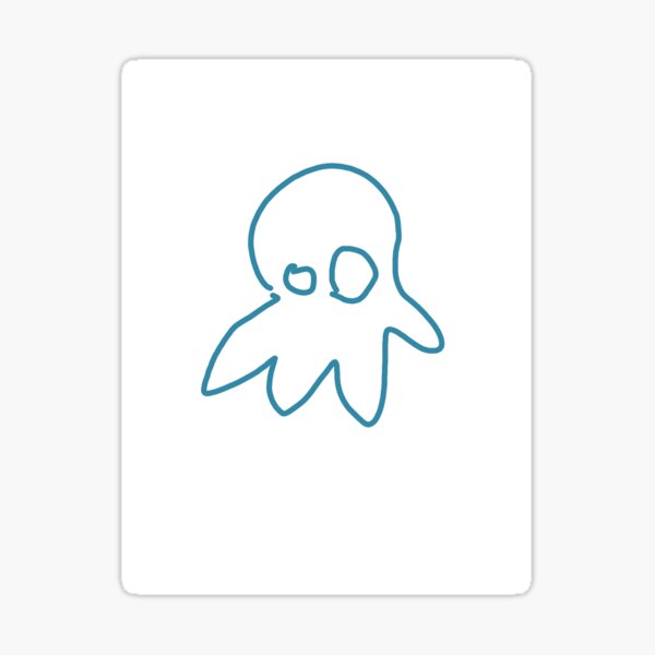 Badly drawn octopus Sticker