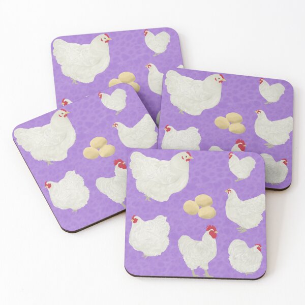 Item preview, White Orpington Chickens Purple designed and sold by Ashley Gagnon.