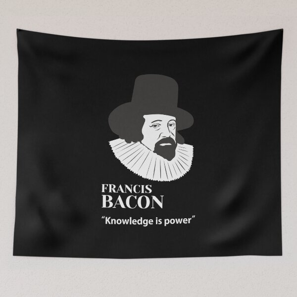 Item preview, Francis Bacon, Bacon, philosopher, quotes, knowledge is power.(small, black) designed and sold by challengecafe.