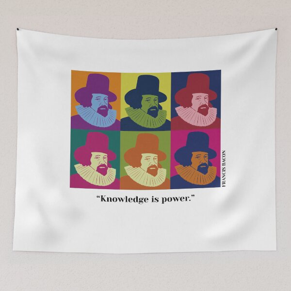 Item preview, pop art Francis Bacon, Bacon, philosopher, quotes, knowledge is power. designed and sold by challengecafe.