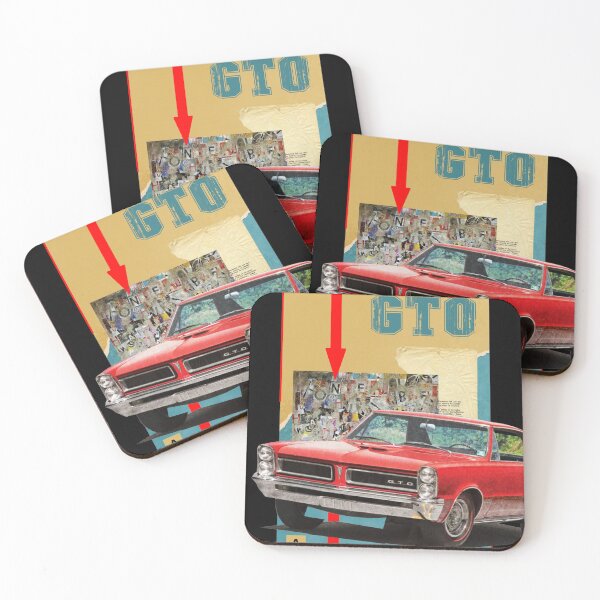 Item preview, Red GTO USA Car with Red Arrow and Vintage Torn Paper designed and sold by KALEIDOSCOPE UK.