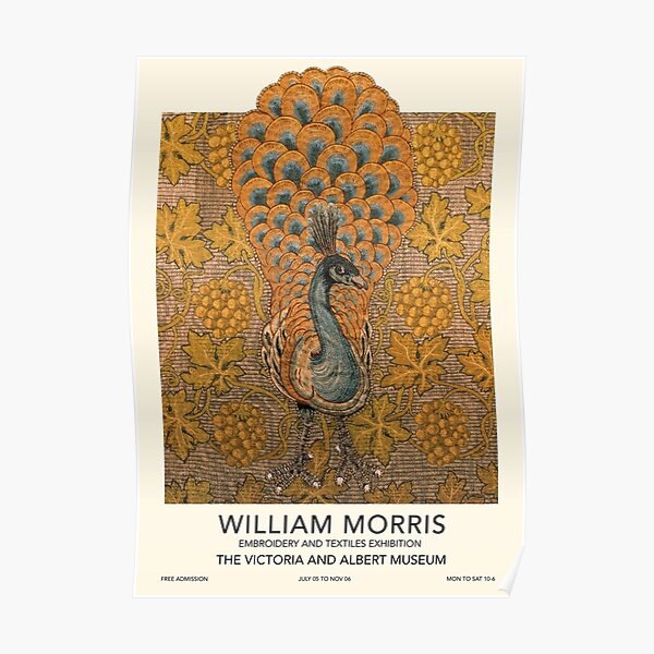 Peacock Exhibition Poster, William Morris Poster