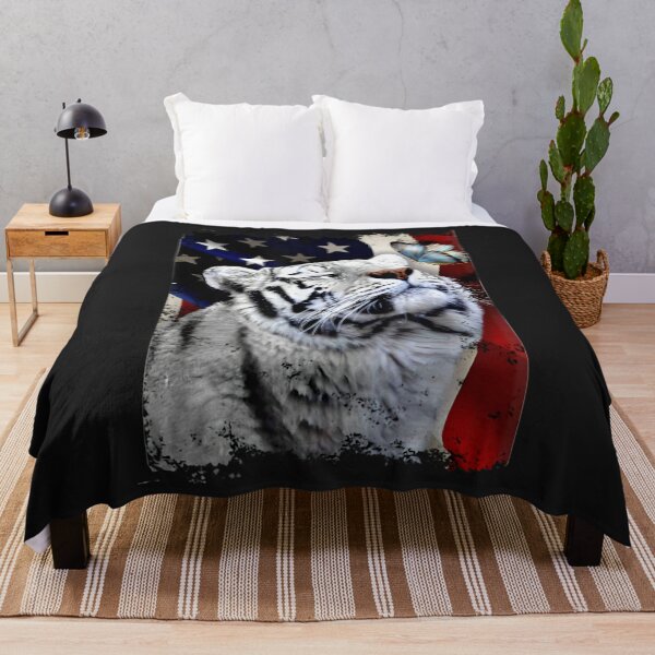 Item preview, Tiger butterfly on nose tiger lovers Vertical American Flag designed and sold by vlilliesnx.