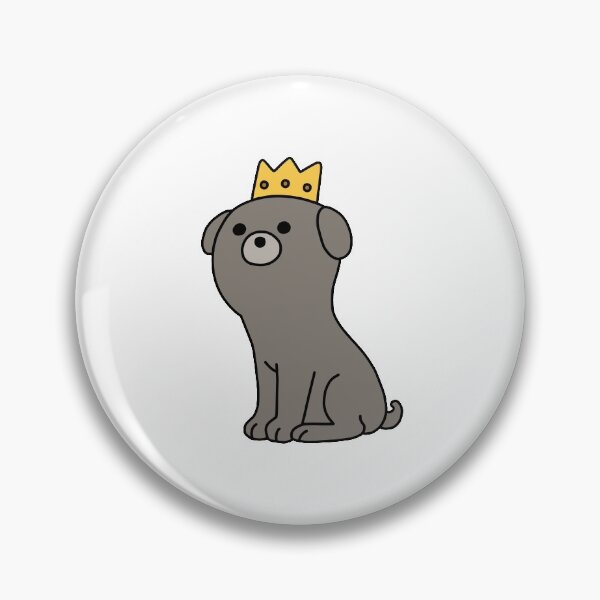 Item preview, Black Pug with Crown designed and sold by line-on-line.