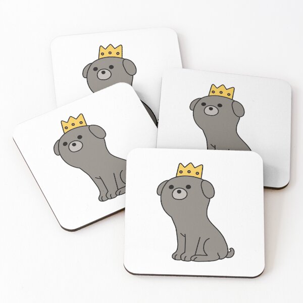 Item preview, Black Pug with Crown designed and sold by line-on-line.