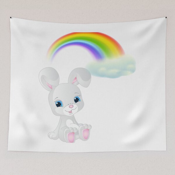 Artikelvorschau, Hase Regenbogen entworfen und verkauft von mastergiftshop.