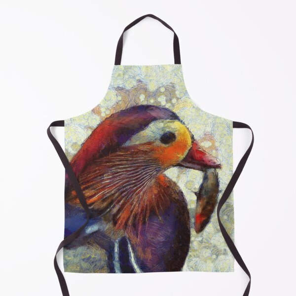 Item preview, Painterly Mandarin Duck with Minnow designed and sold by SeaChangeDesign.
