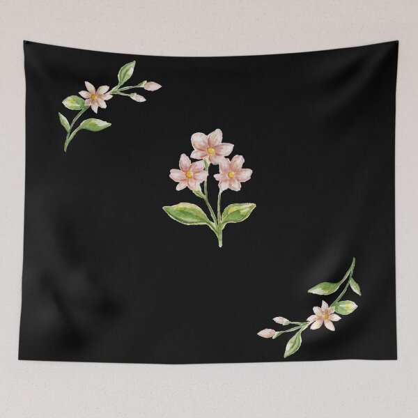 Item preview,  watercolor sampaguita flowers pack on black background  designed and sold by Amalzaki.