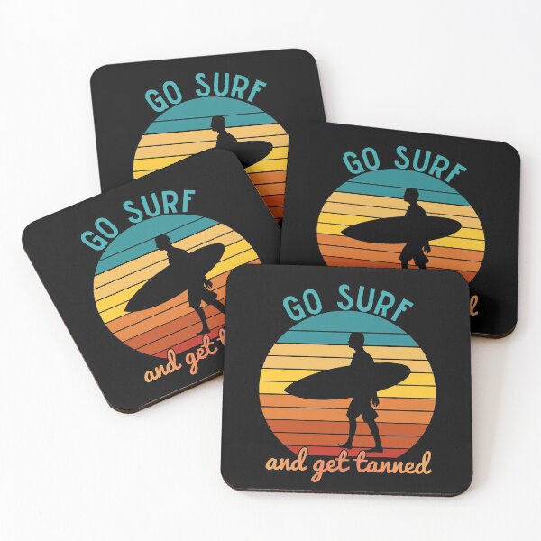 Item preview, Go surf and get tanned retro | surfer surfboarding | Summer beach surf designed and sold by Violet Treasures.