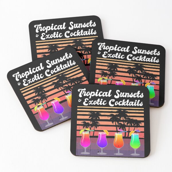 Item preview, Tropical Sunsets & Exotic Cocktails Summer Holiday Retro designed and sold by Happy Puppy Print On Demand.