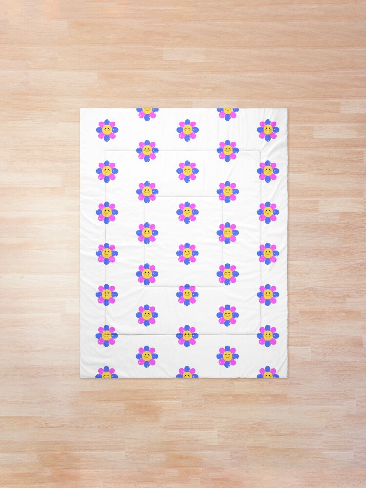 Discover Cute Kidcore Flower Smiley Quilt