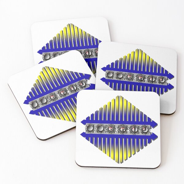 Item preview,  Square, corona, division, grid, smiley, (396) (blue, yellow,) decorative, digital, colorful, abstract, designed and sold by Paszkan.