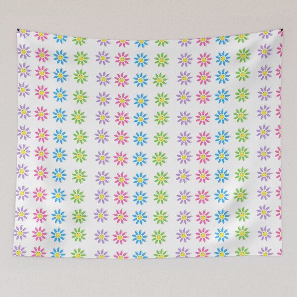 Item preview, Cute Kidcore Smiley Flower Stickers set designed and sold by SYNTASTIC.