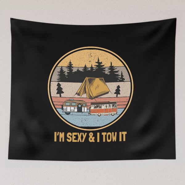 Item preview, RV Camper Shirt Funny Sexy I Tow It Retro Trailer Camping-Vintage sunset-cool Gift For Sexy Boyfriend designed and sold by Rassitni.