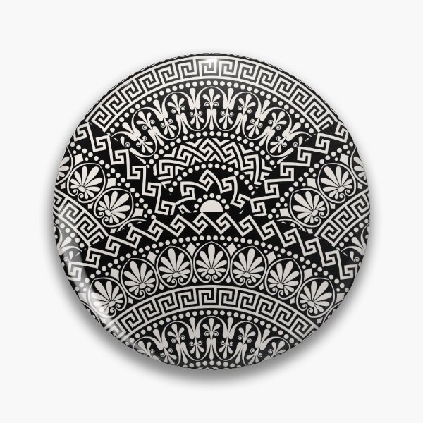 Item preview, Traditional Seamless Vintage Dark Fan Shaped Ornate Elements with Greek Patterns Meander designed and sold by Peekonet.
