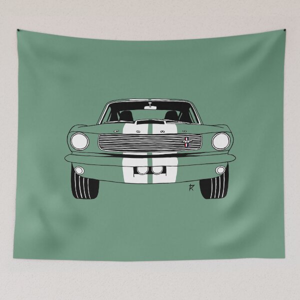 Item preview, Ford Mustang Shelby Vintage Green Background designed and sold by Cardrawing-Art.