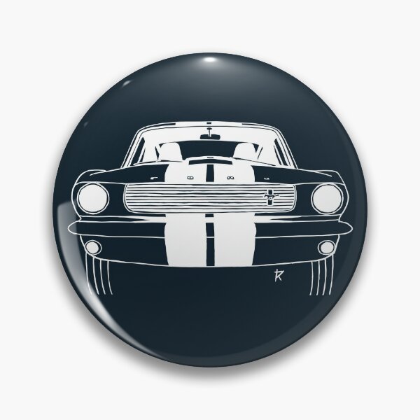Item preview, Ford Mustang Shelby white lines dark blue background designed and sold by Cardrawing-Art.