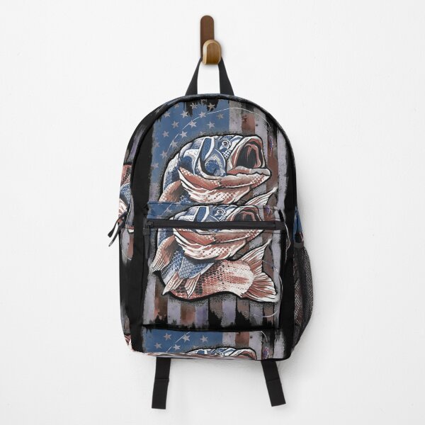 Item preview, Bass Fishing Fisherman USA Vintage Amercian Flag Fishing designed and sold by musgroveart.