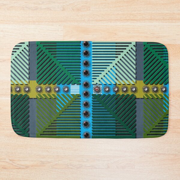 Item preview, Square, corona, grid, smiley, (404) (blue, green, yellow,) decorative, digital, colorful, abstract, designed and sold by Paszkan.