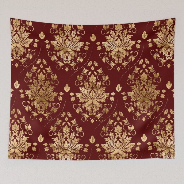 Item preview, Oriental Vintage Damask Pattern - Red and gold designed and sold by k9printart.