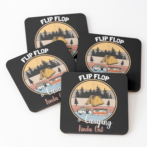 Item preview, Funny Womens Girls Camping Shirt Flip Flops Roadtrips RV-Girly Gift For Backpacking Daughter designed and sold by Rassitni.