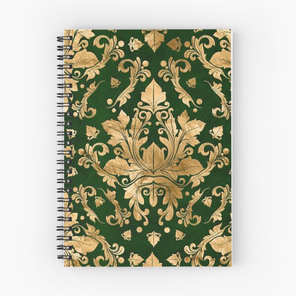 Item preview, Oriental Vintage Damask Ornament - Green and gold designed and sold by k9printart.
