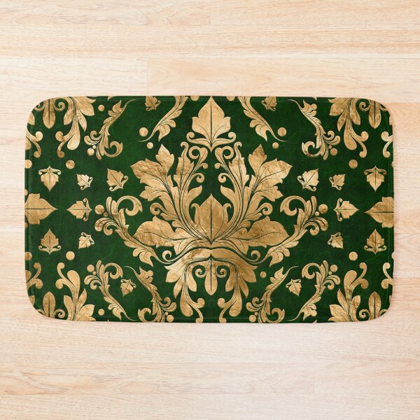 Item preview, Oriental Vintage Damask Ornament - Green and gold designed and sold by k9printart.