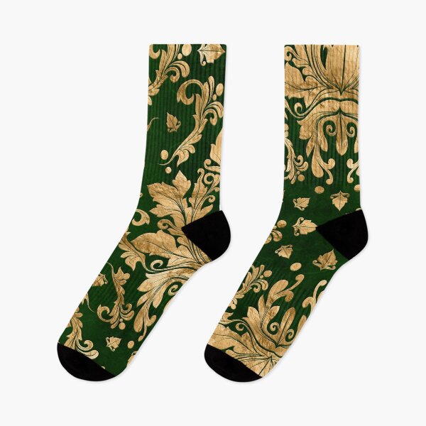 Item preview, Oriental Vintage Damask Ornament - Green and gold designed and sold by k9printart.