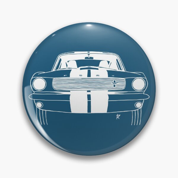 Item preview, Ford Mustang Shelby white lines blue background designed and sold by Cardrawing-Art.