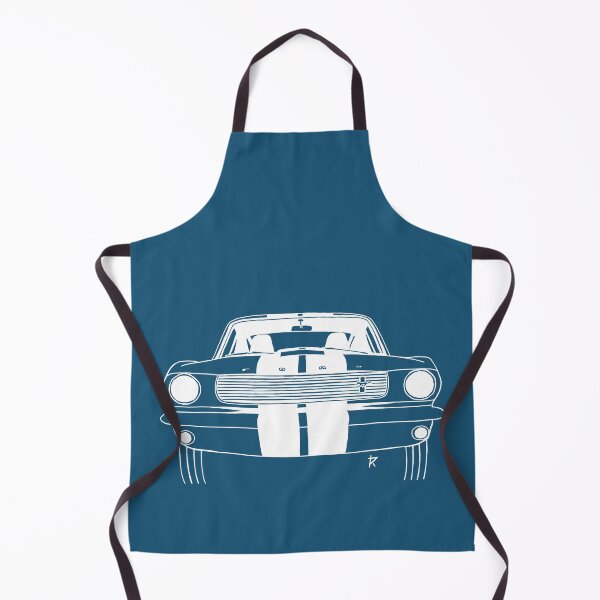 Item preview, Ford Mustang Shelby white lines blue background designed and sold by Cardrawing-Art.