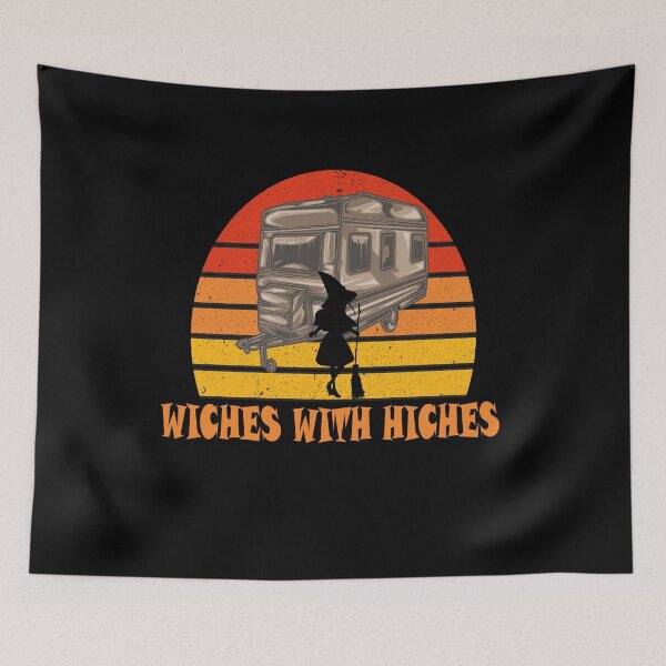 Item preview, Womens Witches With Hitches T Shirt RV Camping Costume Idea Nature Design- Vintage Sunset HalloweenGift For Girlfriend designed and sold by Rassitni.
