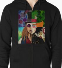 Sudadera con capucha y cremallera Johnny Depp Character Collage