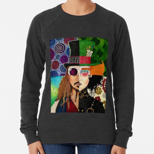 Johnny Depp Character Collage Lightweight Sweatshirt