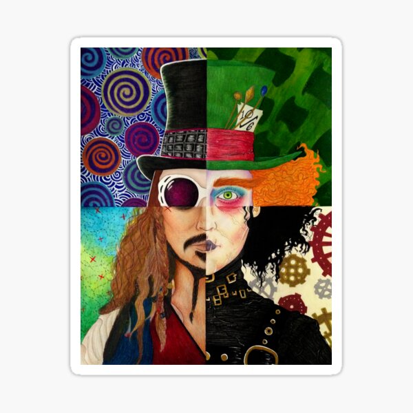 Artikel-Vorschau von Johnny Depp Zeichen-Collage, designt und verkauft von VanessaD16.