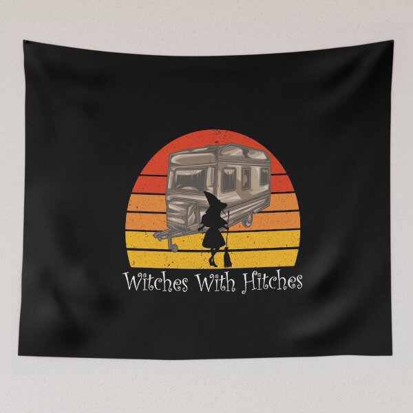 Item preview, Womens Witches With Hitches T Shirt RV Camping Costume Idea Nature Design- Vintage Sunset HalloweenGift For Girlfriend designed and sold by Rassitni.