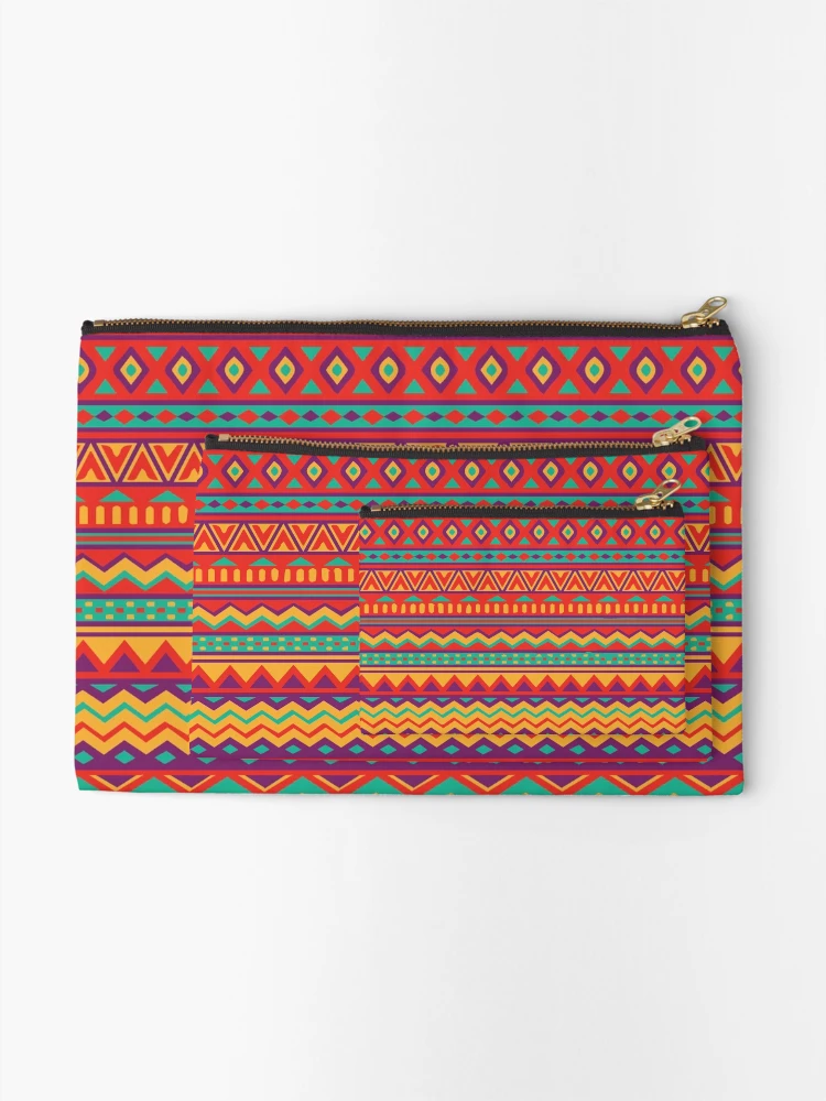 Thumbnail 2 of 4, Zipper Pouch, Aztec Pattern designed and sold by Steph Gibbons.