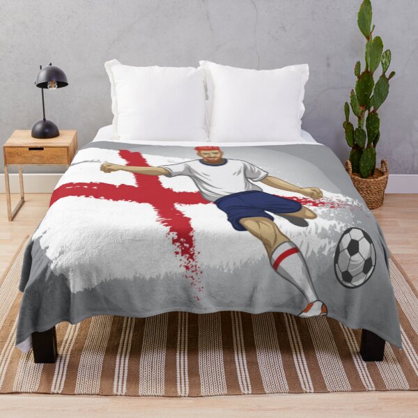 Item preview, Fútbol de Inglaterra - Jugador de fútbol de Inglaterra con bandera como fondo designed and sold by WearWolfDesigns.