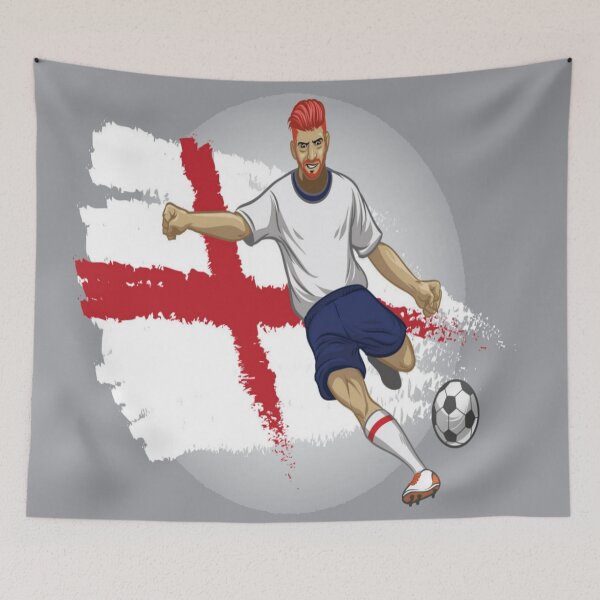 Item preview, England Football - England Football Player with Flag as a Background designed and sold by WearWolfDesigns.