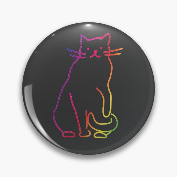 Item preview, Rainbow Neon Cat Outline designed and sold by Ladyofcats.