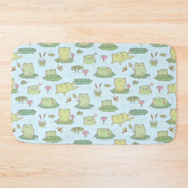 Item preview, Cute Frogs and Dragonflies Pond Pattern designed and sold by rustydoodle.
