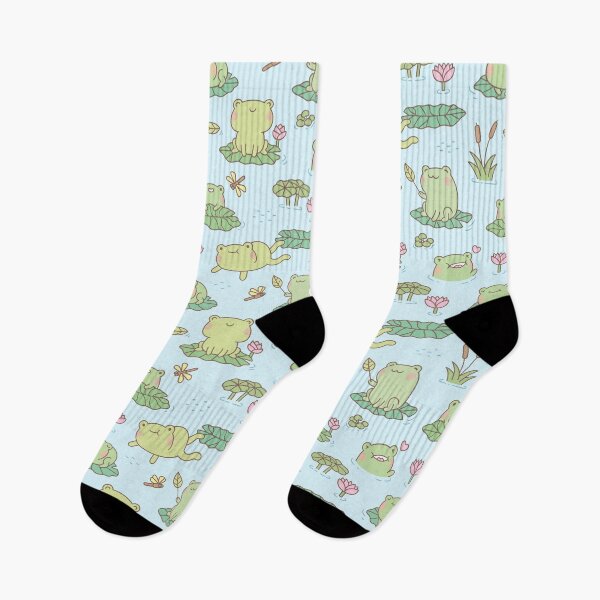 Item preview, Cute Frogs and Dragonflies Pond Pattern designed and sold by rustydoodle.