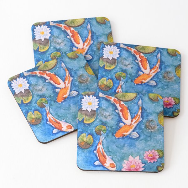 Item preview, Koi Fish Watercolor Lotus Painting designed and sold by rohanch24.