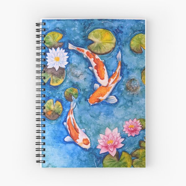 Item preview, Koi Fish Watercolor Lotus Painting designed and sold by rohanch24.