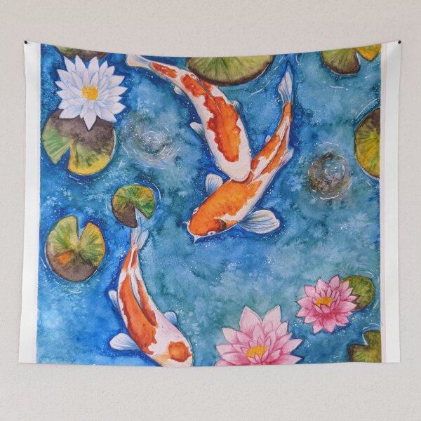 Item preview, Koi Fish Watercolor Lotus Painting designed and sold by rohanch24.